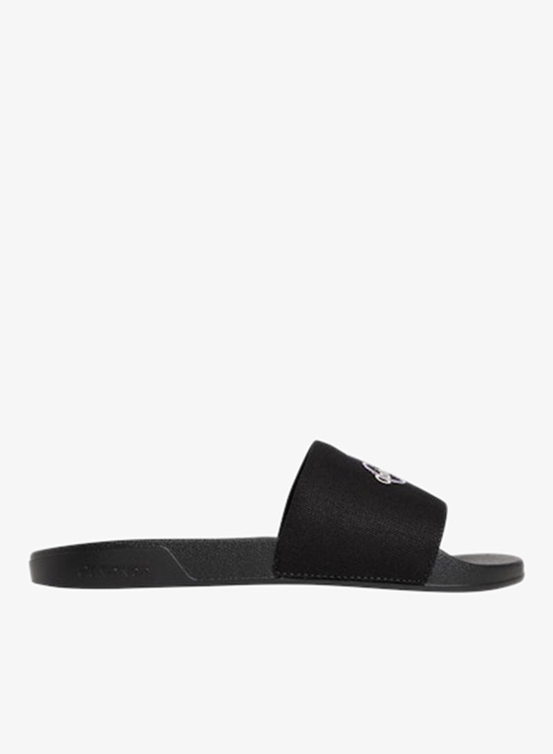 CALVIN KLEIN Cotton Canvas Monologo Sliders - Image 1